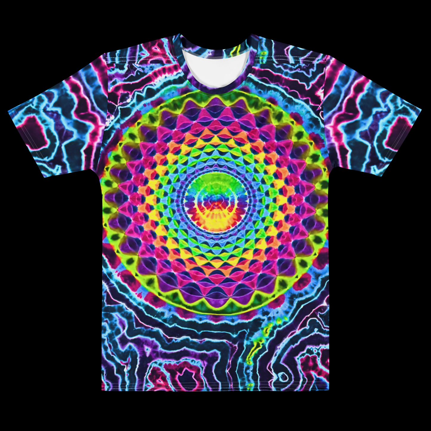"Neon Zip" by Riah Poly Print T-Shirt