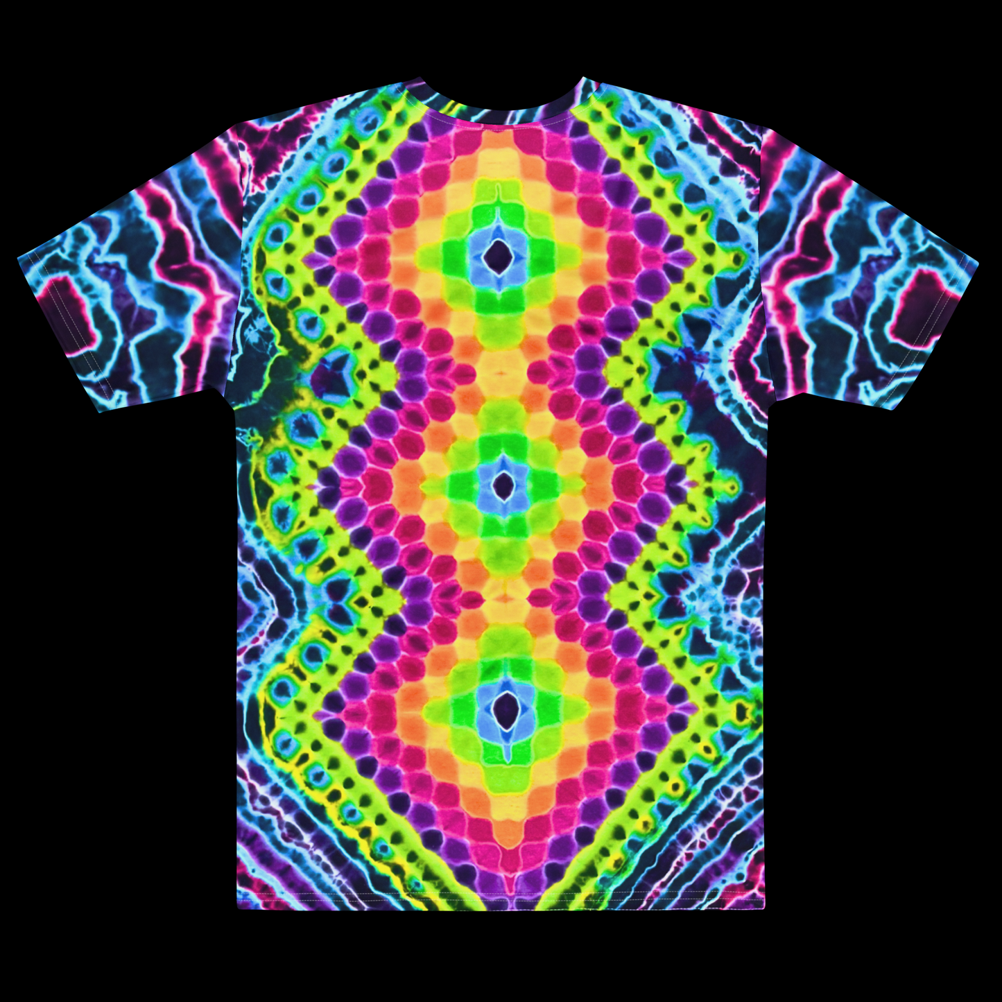 "Neon Zip" by Riah Poly Print T-Shirt