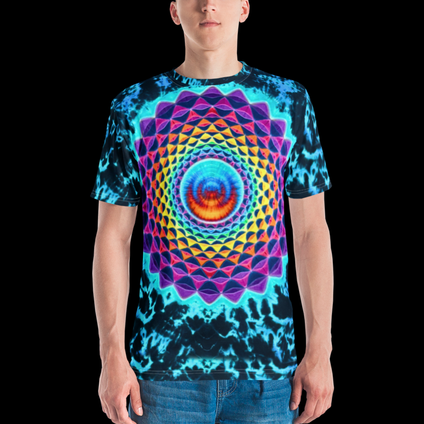 "Viridian Krackle" by Riah Cotton Print T-Shirt