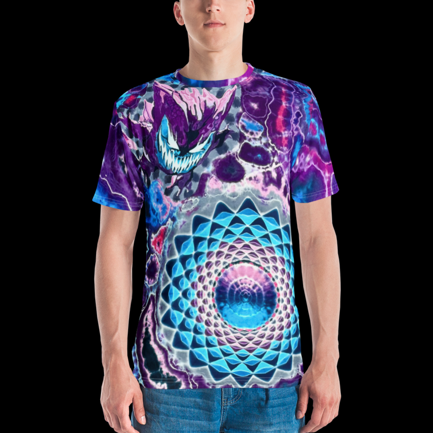 "Gengar Attacks" by Riah Cotton Print T-Shirt