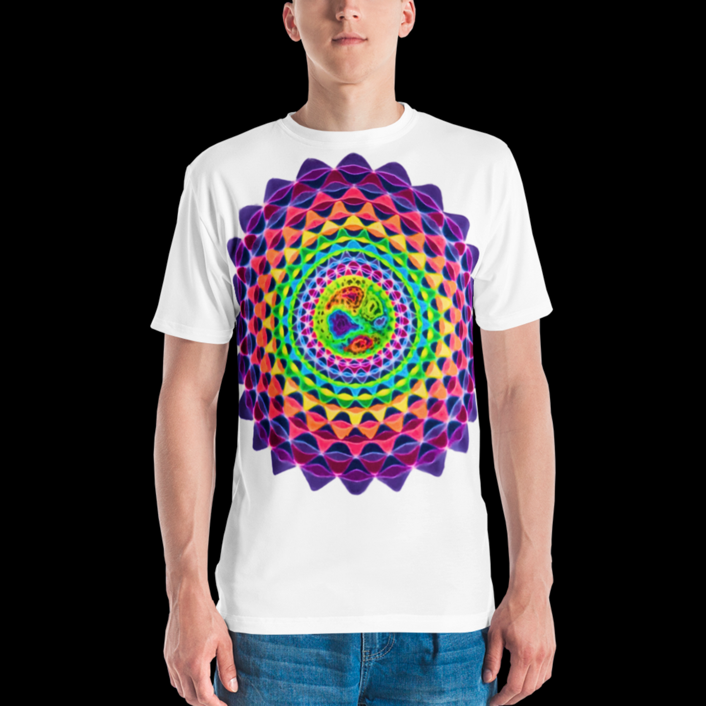 "Whiteout Rainbow" by Riah Poly Print T-Shirt