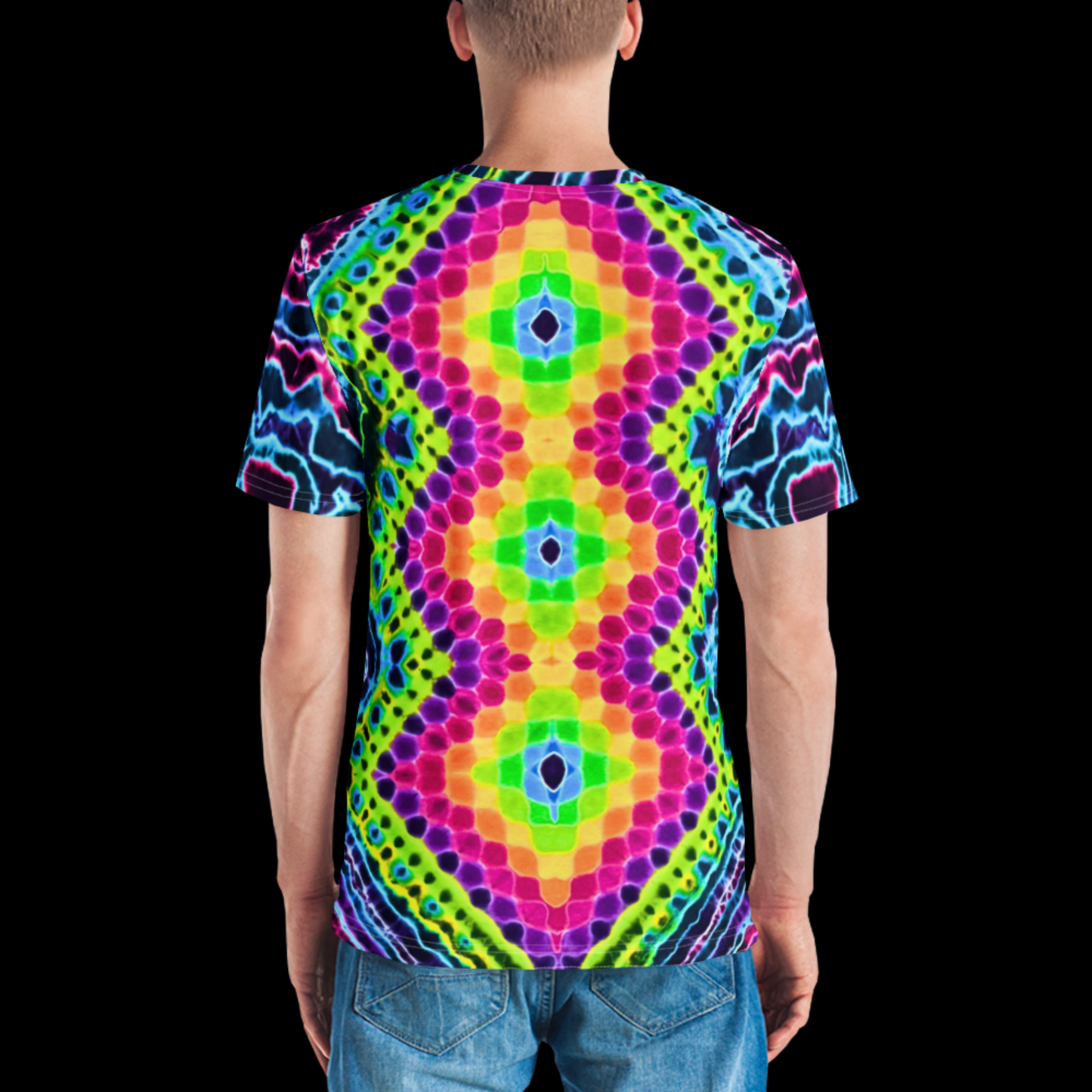 "Neon Zip" by Riah Poly Print T-Shirt