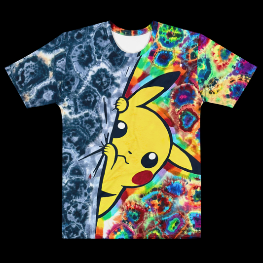 "Peek-A-Chu" by Riah Cotton Print T-Shirt