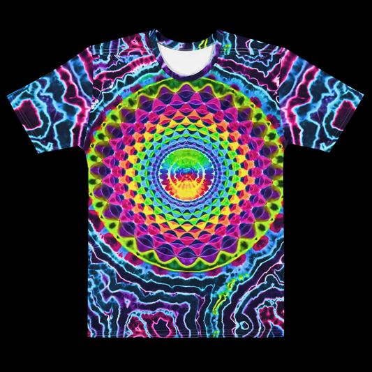 "Neon Zip" by Riah Cotton Print T-Shirt