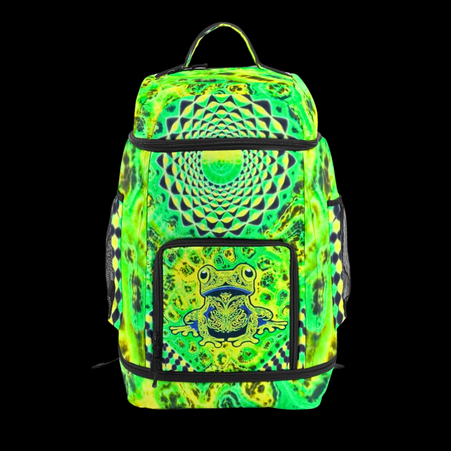 "Neon Night Hopper" Multifunctional Print Backpack