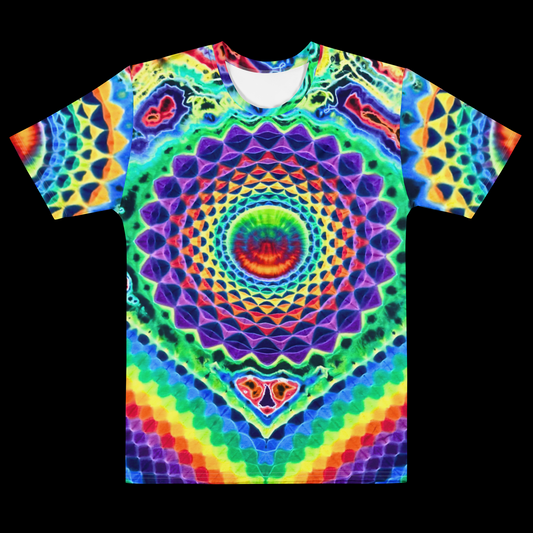 "Rainbow Maze" by Riah Cotton Print T-Shirt