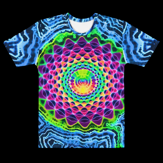 "Rainbow Lagoon" by Riah Cotton Print T-Shirt