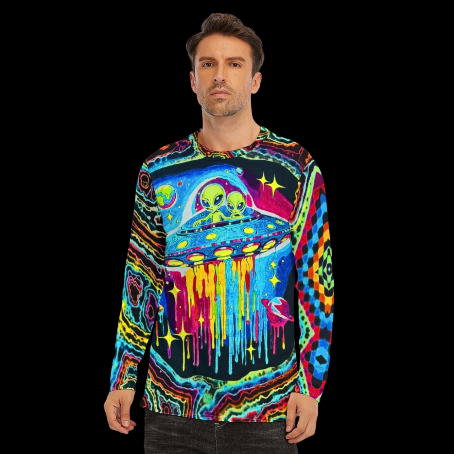 "Chromatic Contacts" Cotton Longsleeve T-Shirt Print (NOT HAND TIED AND DYED)