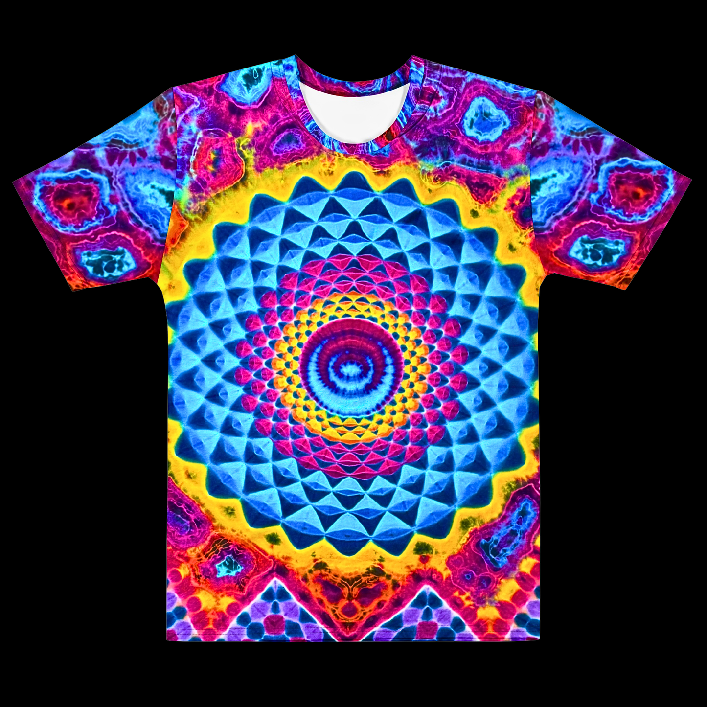 "Psychedelic Scoops" Cotton Print T-Shirt (NOT HAND TIED AND DYED)