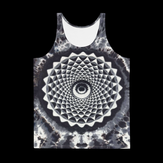"Monochrome Mandala" by Riah Poly Print Tank Top