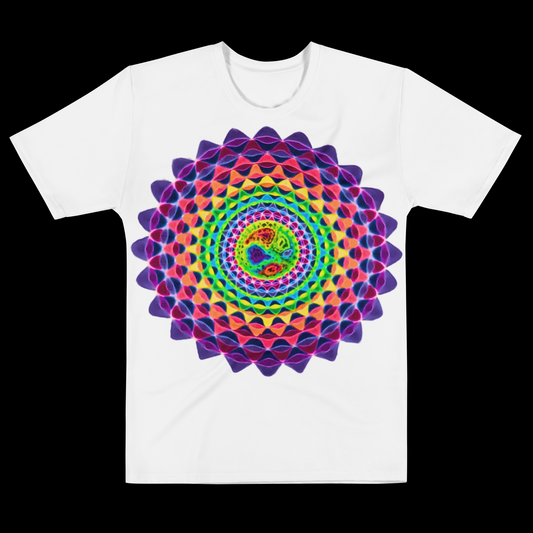 "Whiteout Rainbow" by Riah Cotton Print T-Shirt
