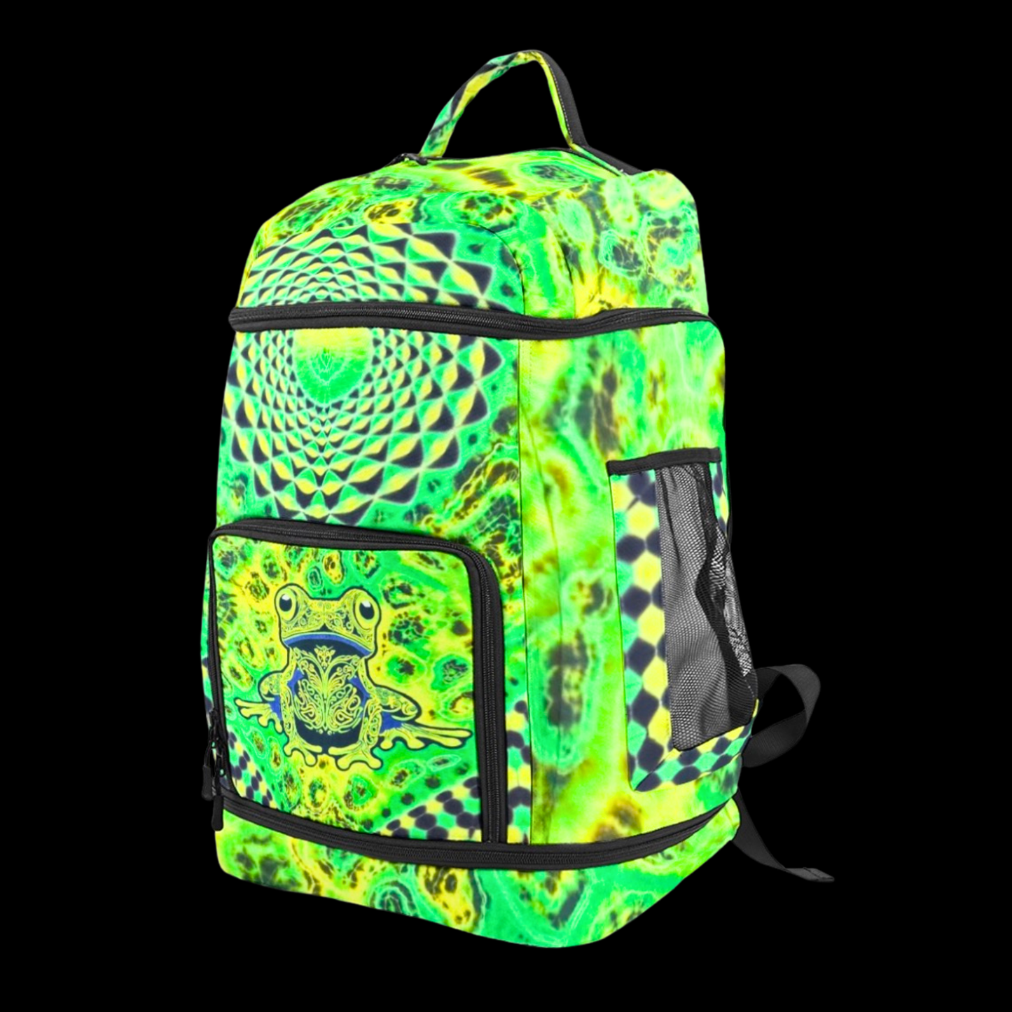 "Neon Night Hopper" Multifunctional Print Backpack