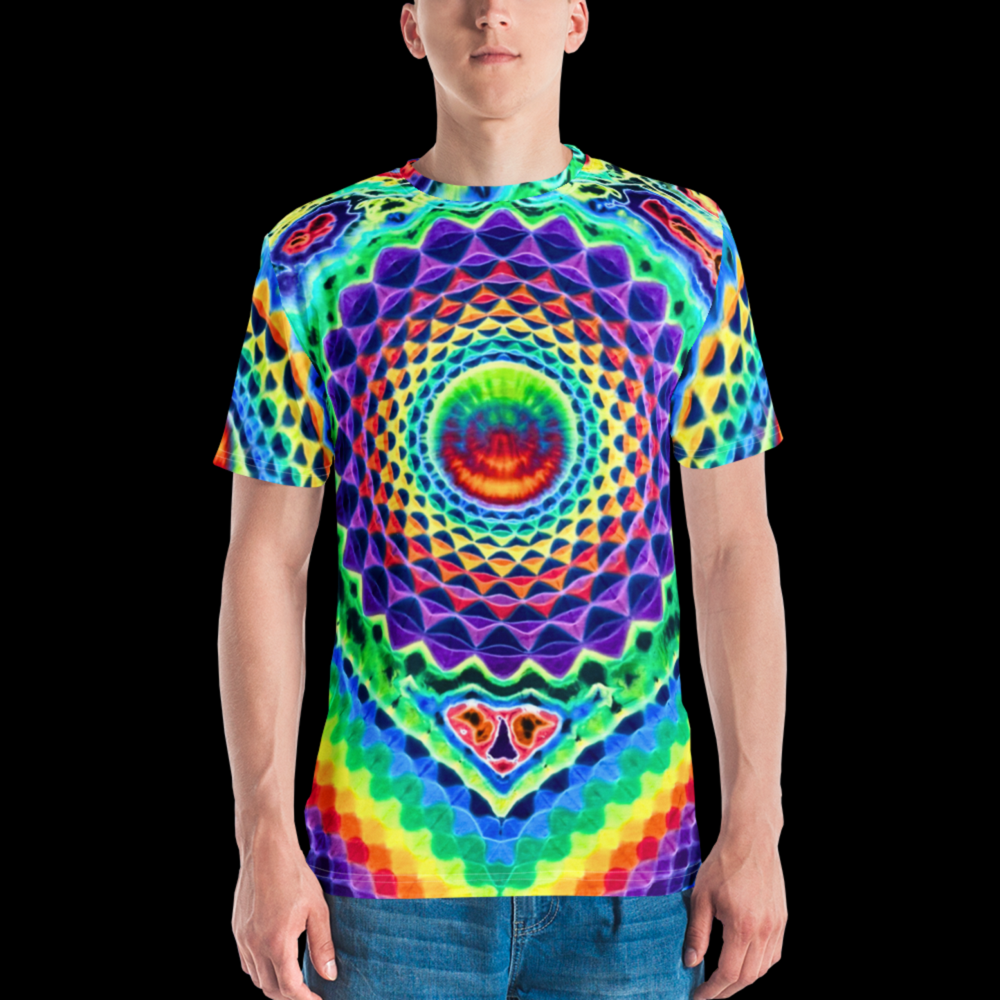 "Rainbow Maze" by Riah Cotton Print T-Shirt