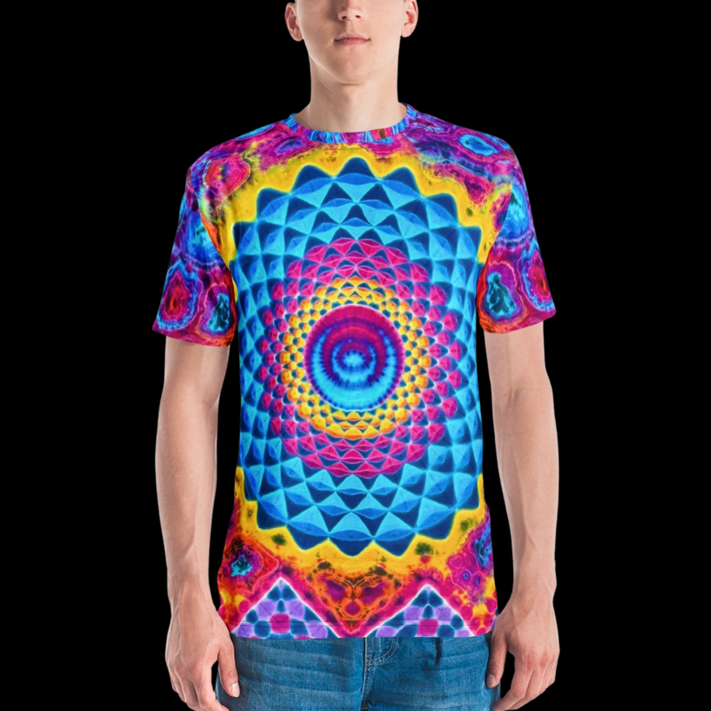 "Psychedelic Scoops" Poly Print T-Shirt