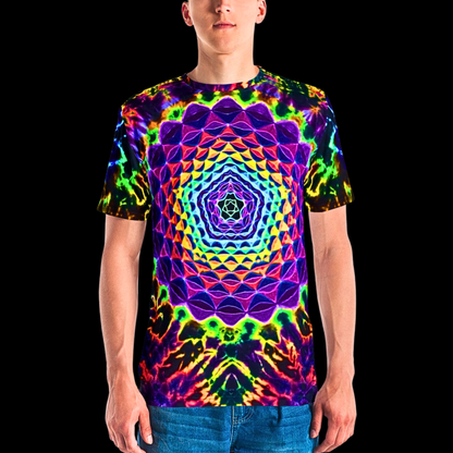 "Pentagon Mandala" Cotton Print T-Shirt (NOT HAND TIED AND DYED)