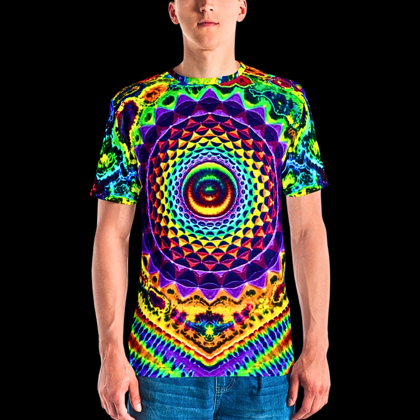 "Rainbow Pulse" Cotton Print T-Shirt (NOT HAND TIED AND DYED"