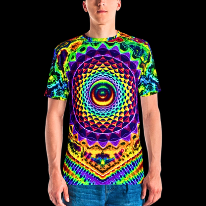 "Rainbow Pulse" Cotton Print T-Shirt (NOT HAND TIED AND DYED"
