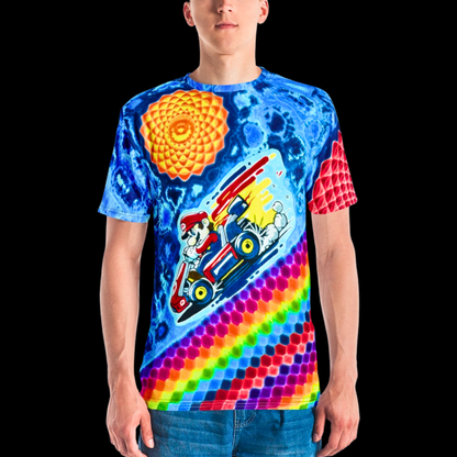 "Rainbow Drift" Cotton Print T-Shirt
