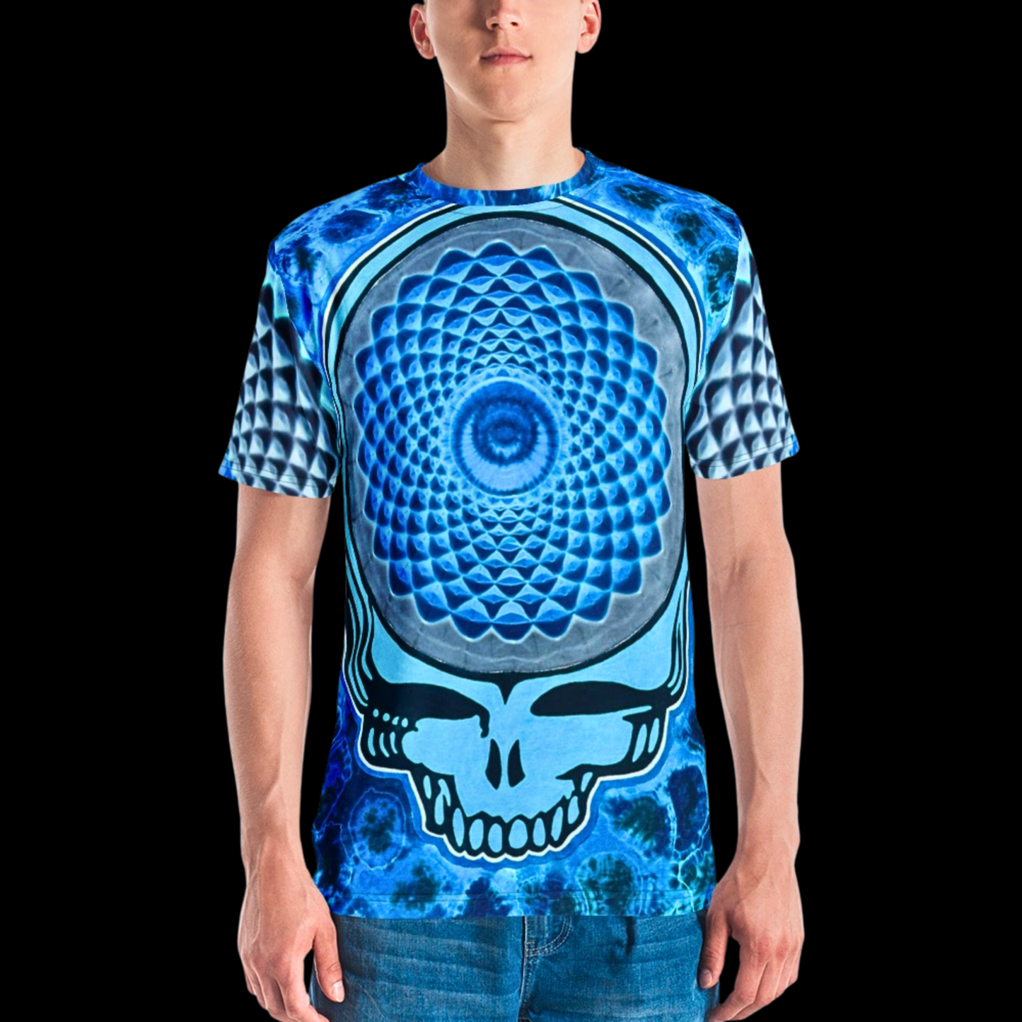 "Sapphire Stealie" Cotton Print T-Shirt (NOT HAND TIED AND DYED)