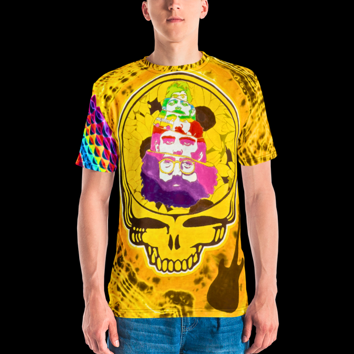 "Golden and Grateful" Cotton Print T-Shirt
