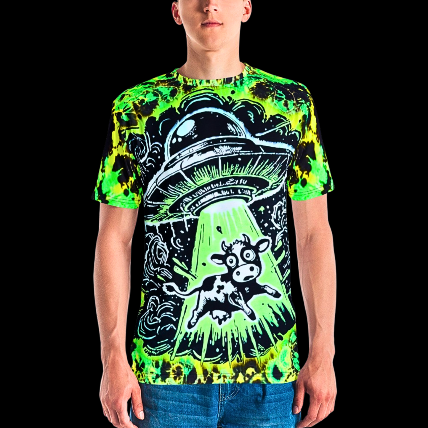 "Udder Worldly" Cotton Print T-Shirt (NOT HAND TIED AND DYED)