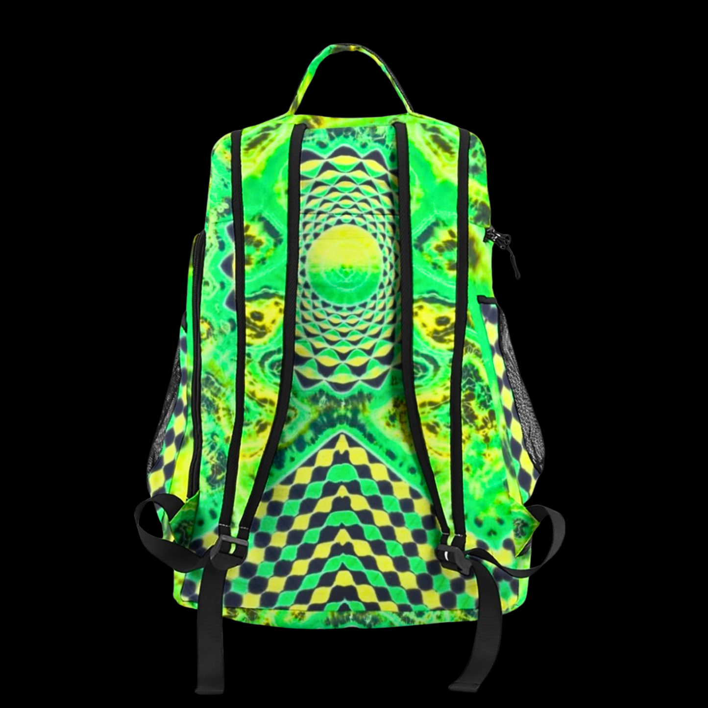 "Neon Night Hopper" Multifunctional Print Backpack