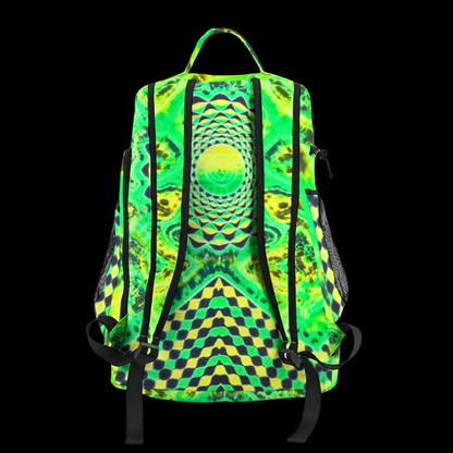 "Neon Night Hopper" Multifunctional Print Backpack