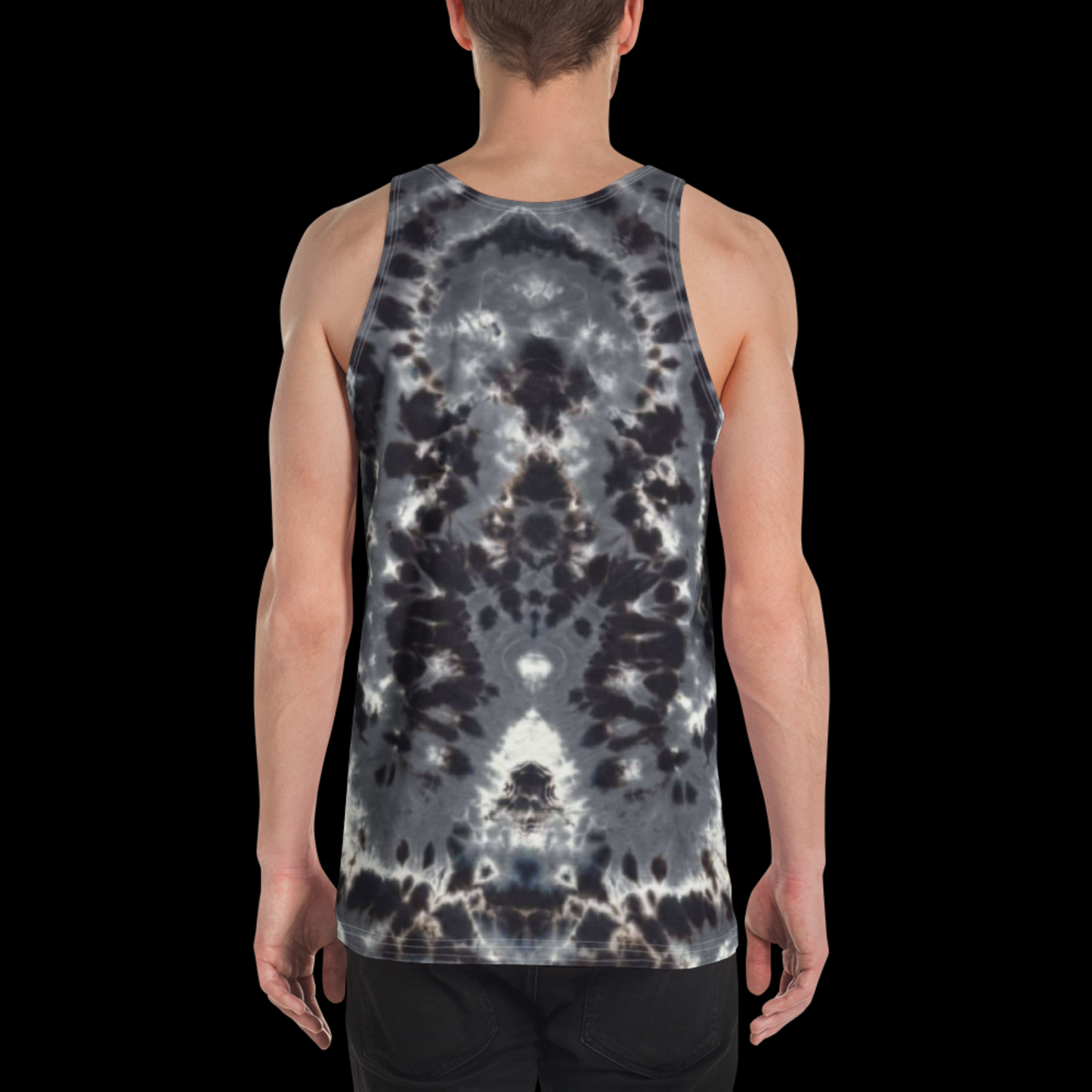 "Monochrome Mandala" by Riah Poly Print Tank Top