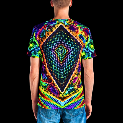 "Rainbow Pulse" Cotton Print T-Shirt (NOT HAND TIED AND DYED"