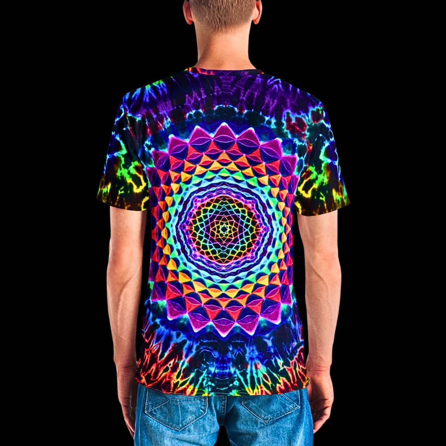 "Pentagon Mandala" Cotton Print T-Shirt (NOT HAND TIED AND DYED)