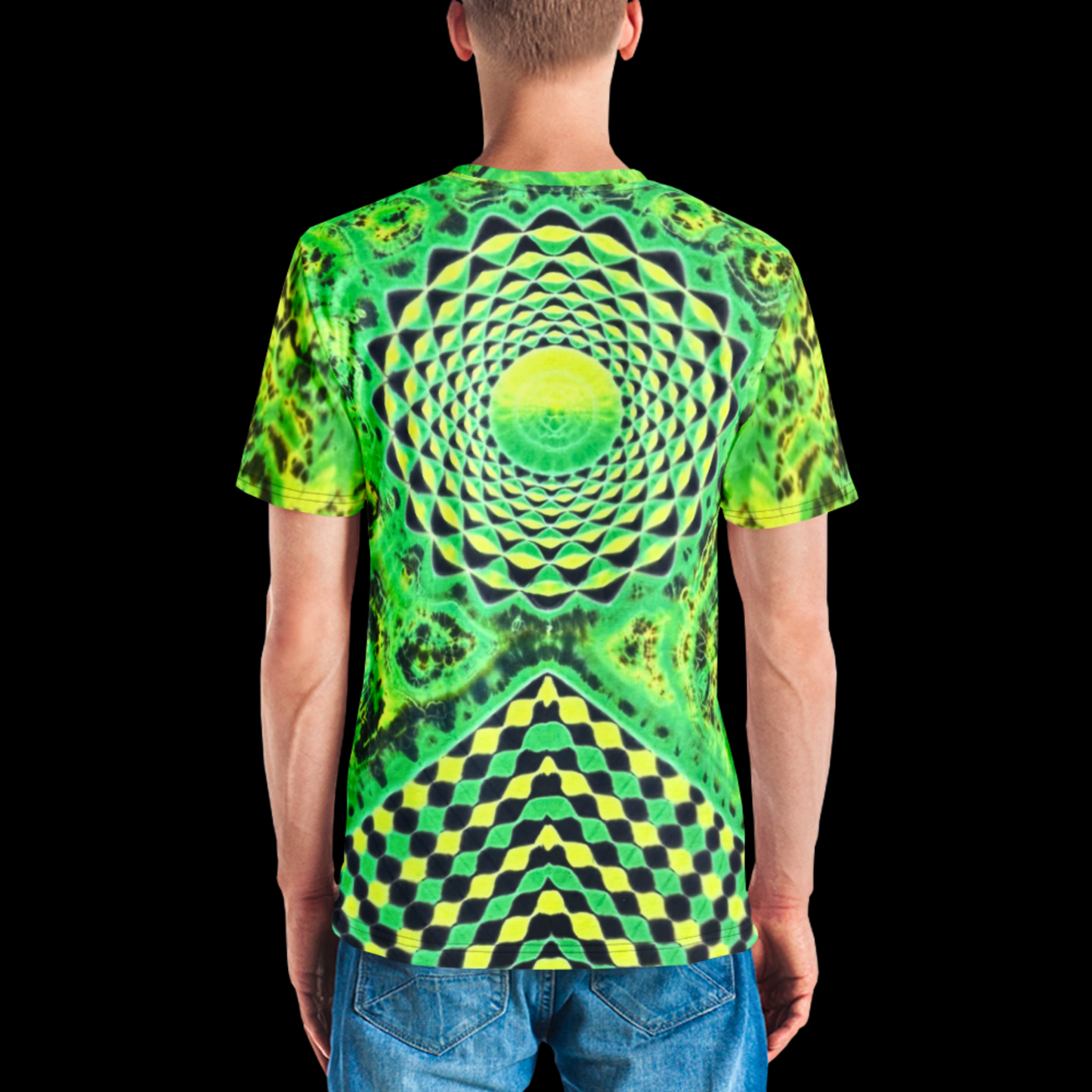 "Neon Night Hopper" Cotton Print T-Shirt