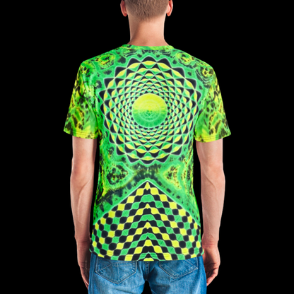 "Neon Night Hopper" Cotton Print T-Shirt