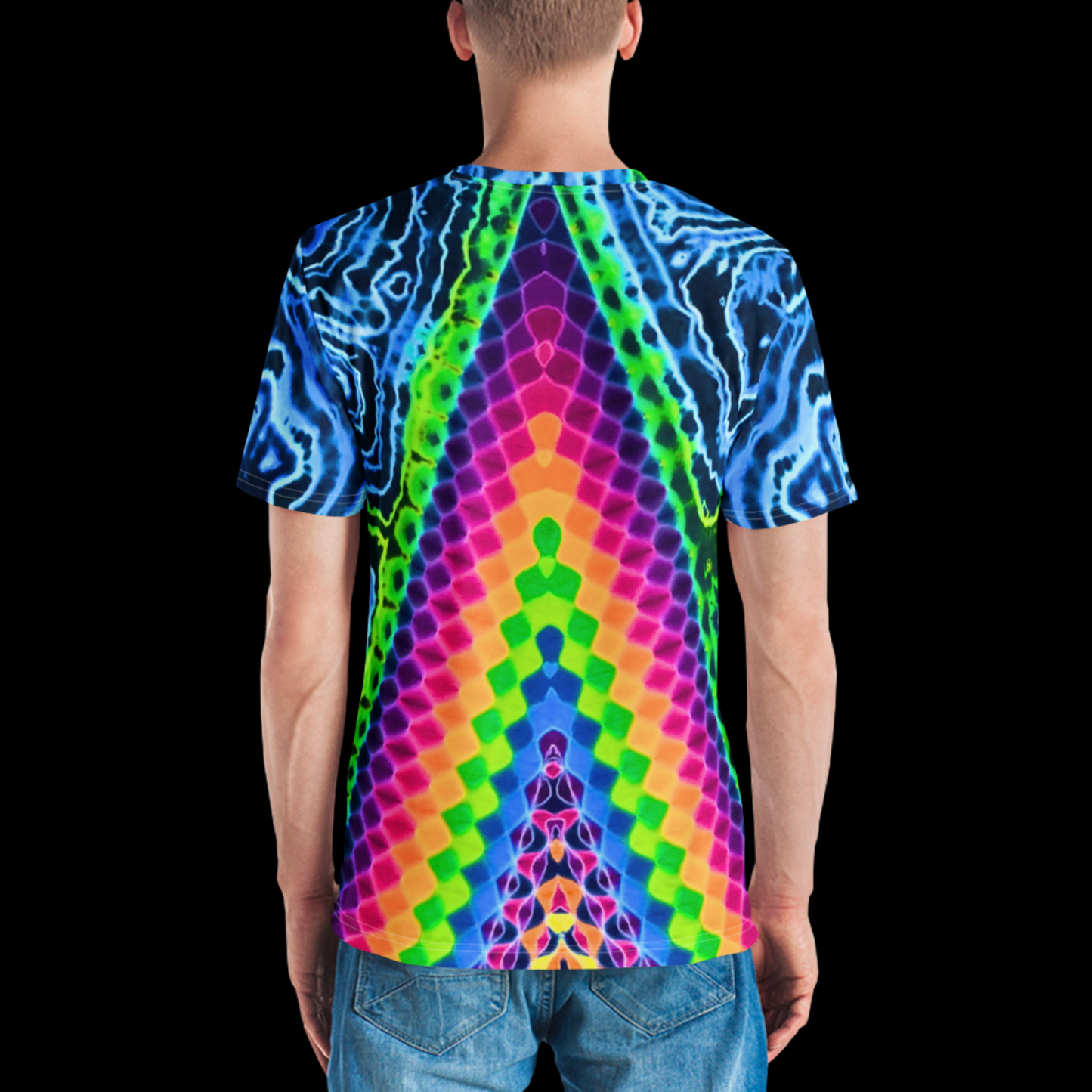 "Rainbow Lagoon" by Riah Cotton Print T-Shirt
