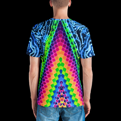 "Rainbow Lagoon" by Riah Cotton Print T-Shirt