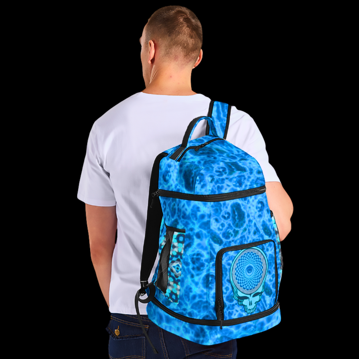 "Sapphire Stealie" Multifunctional Print Backpack